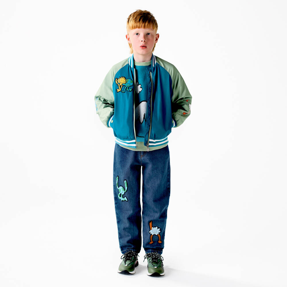 Stella McCartney Kids-Boys Eco Blue Varsity Jacket | Childrensalon Outlet