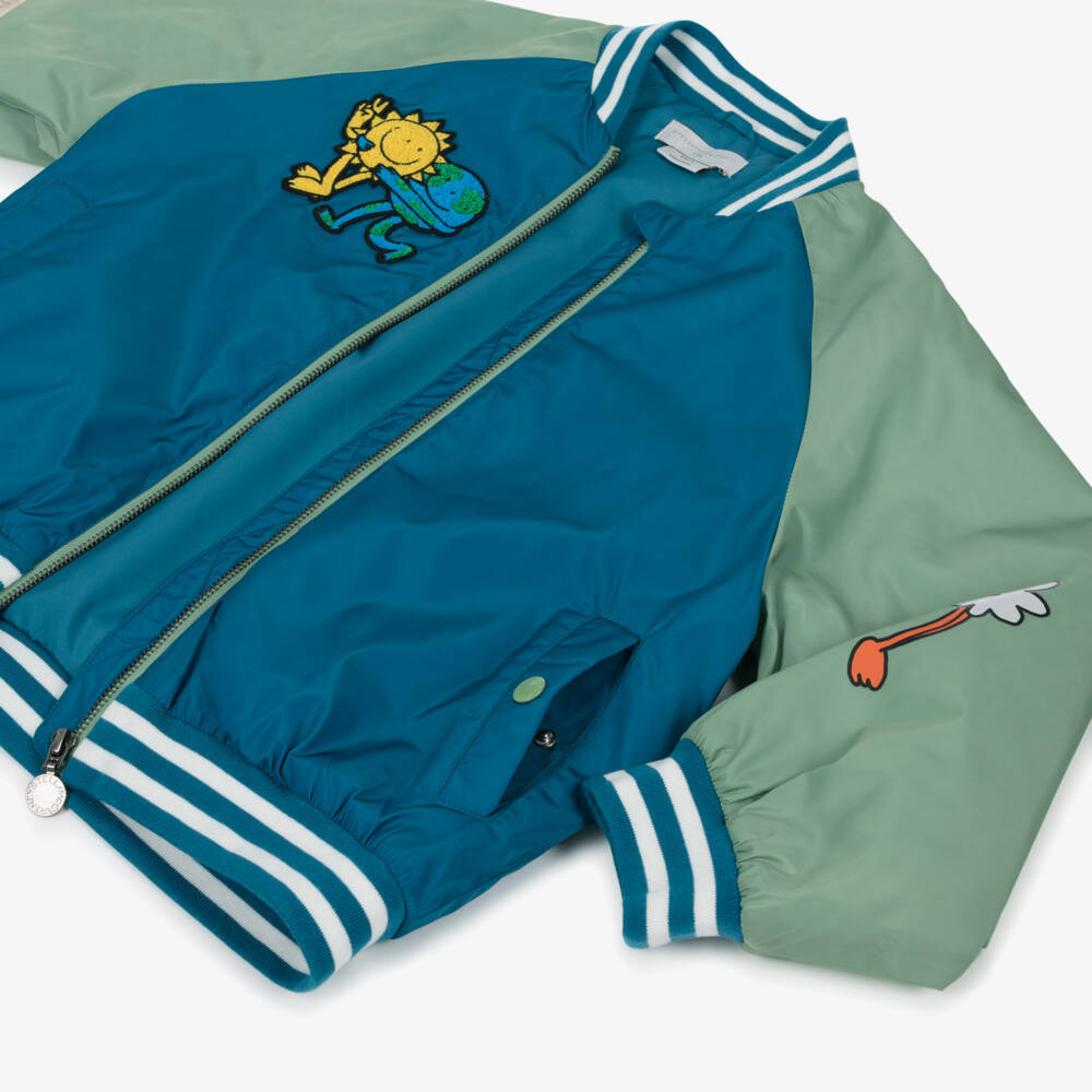 Stella McCartney Kids-Boys Eco Blue Varsity Jacket | Childrensalon Outlet
