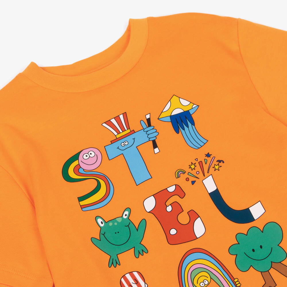 Stella McCartney Kids-Boys Enchanted Orange Cotton Tee | Childrensalon Outlet
