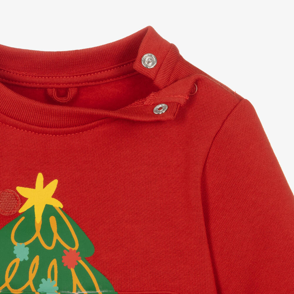 Stella McCartney Kids-سويتشيرت قطن عضوي لون أحمر للأولاد | Childrensalon Outlet