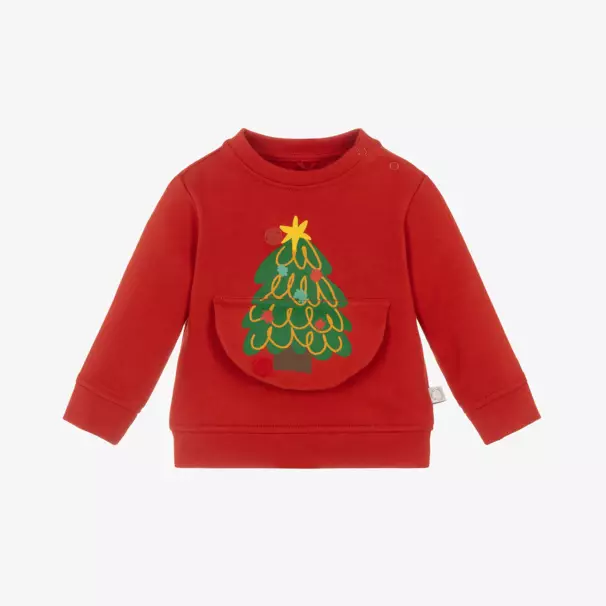 Stella McCartney Kids-سويتشيرت قطن عضوي لون أحمر للأولاد | Childrensalon Outlet