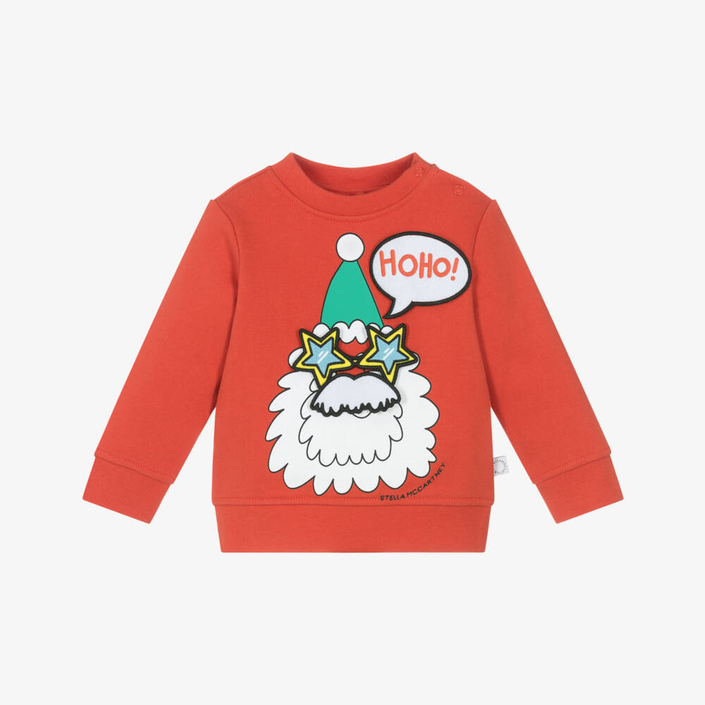 Stella McCartney Kids-Праздничный красный свитшот Санта для мальчиков | Childrensalon Outlet