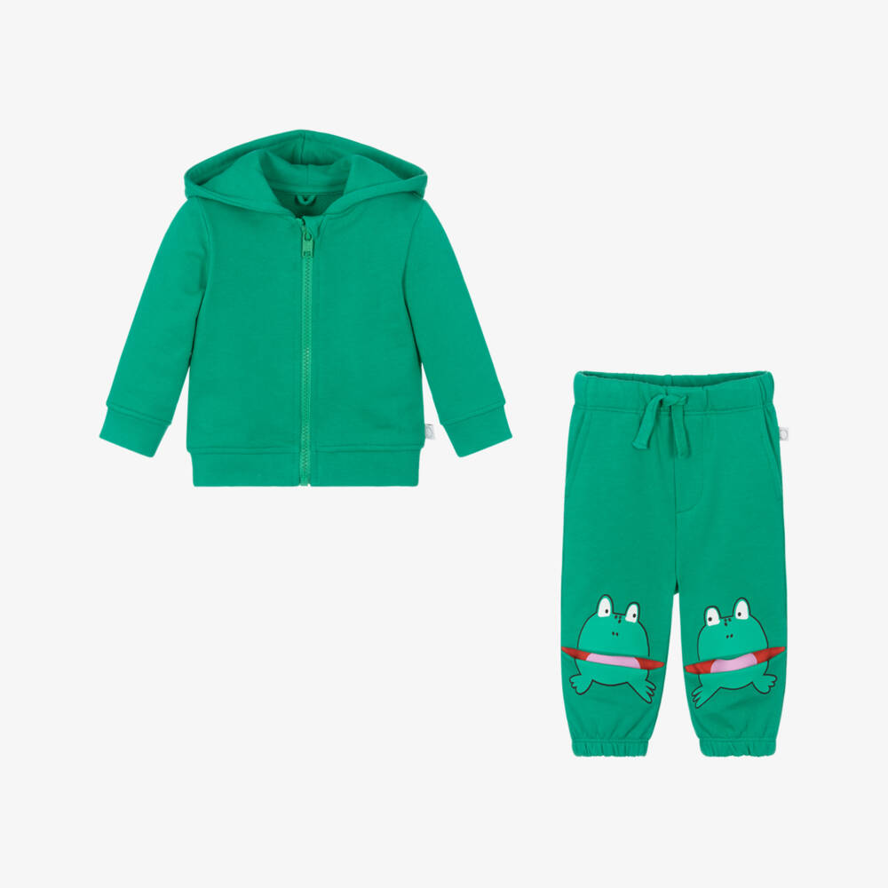 Stella McCartney Kids-Boys Froggy Green Cotton Ensemble | Childrensalon Outlet