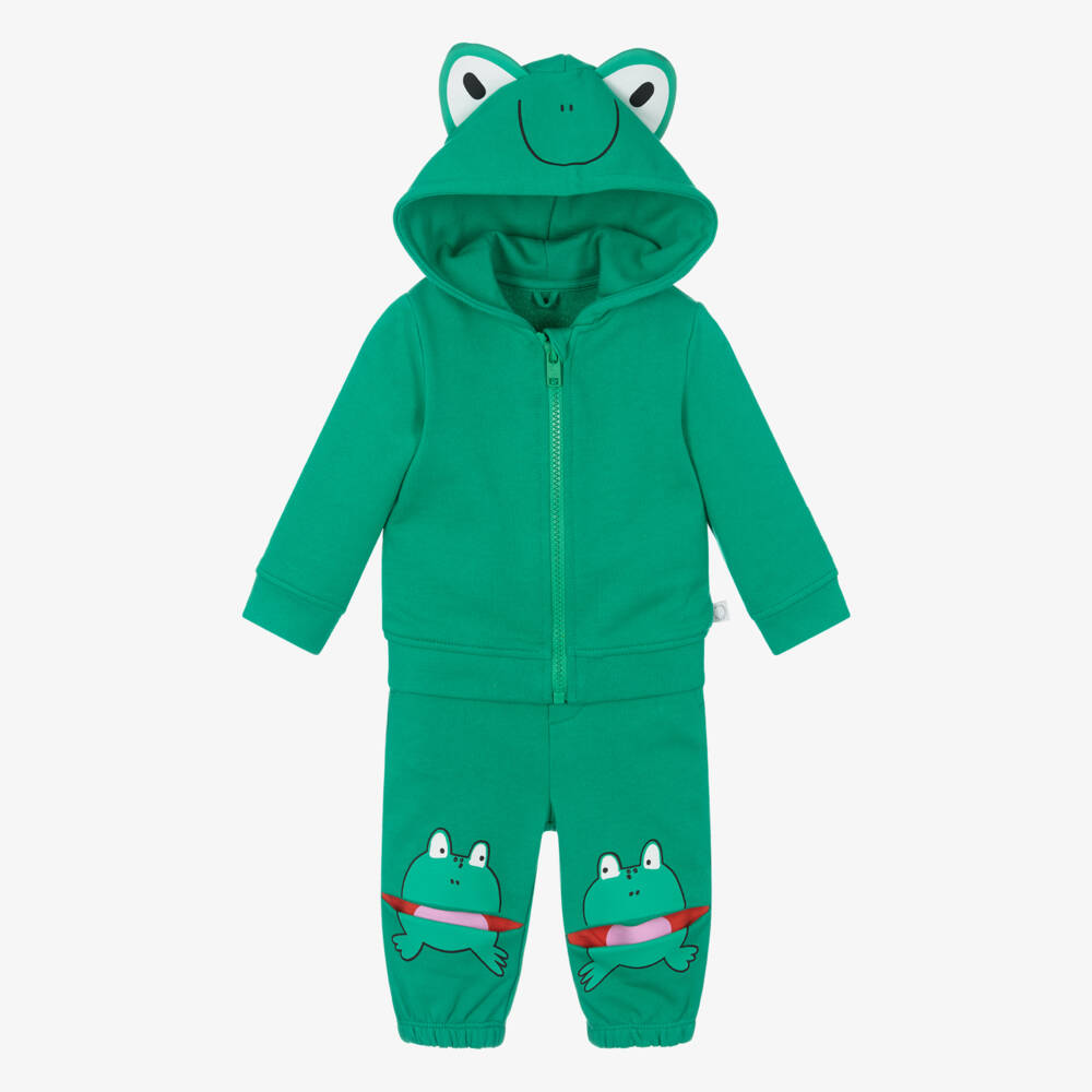 Stella McCartney Kids-Boys Froggy Green Cotton Ensemble | Childrensalon Outlet