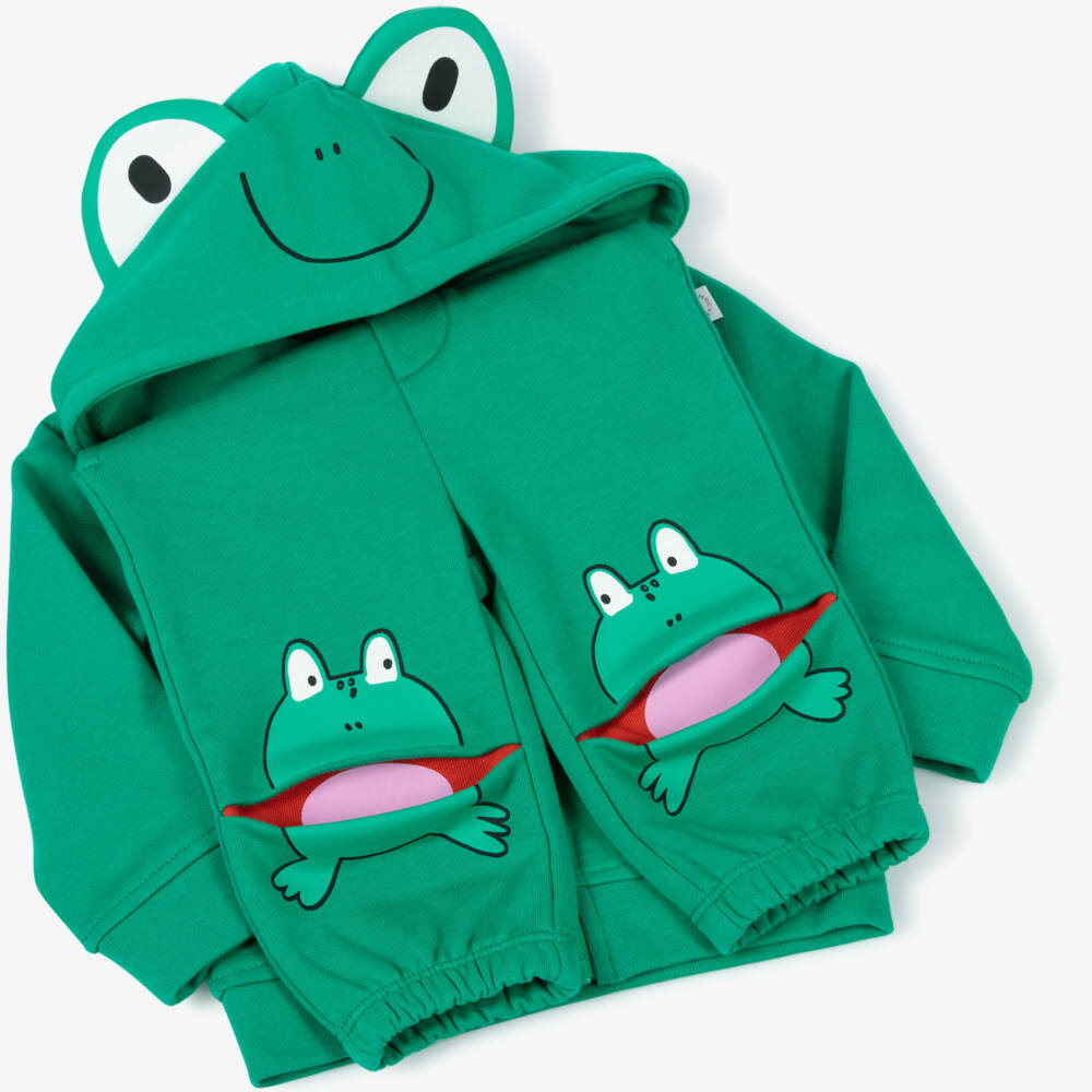 Stella McCartney Kids-Boys Froggy Green Cotton Ensemble | Childrensalon Outlet