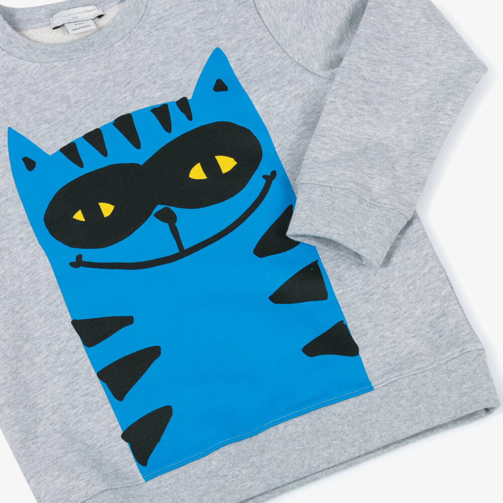 Stella McCartney Kids-Boys Frost & Azure Cat Pullover | Childrensalon Outlet