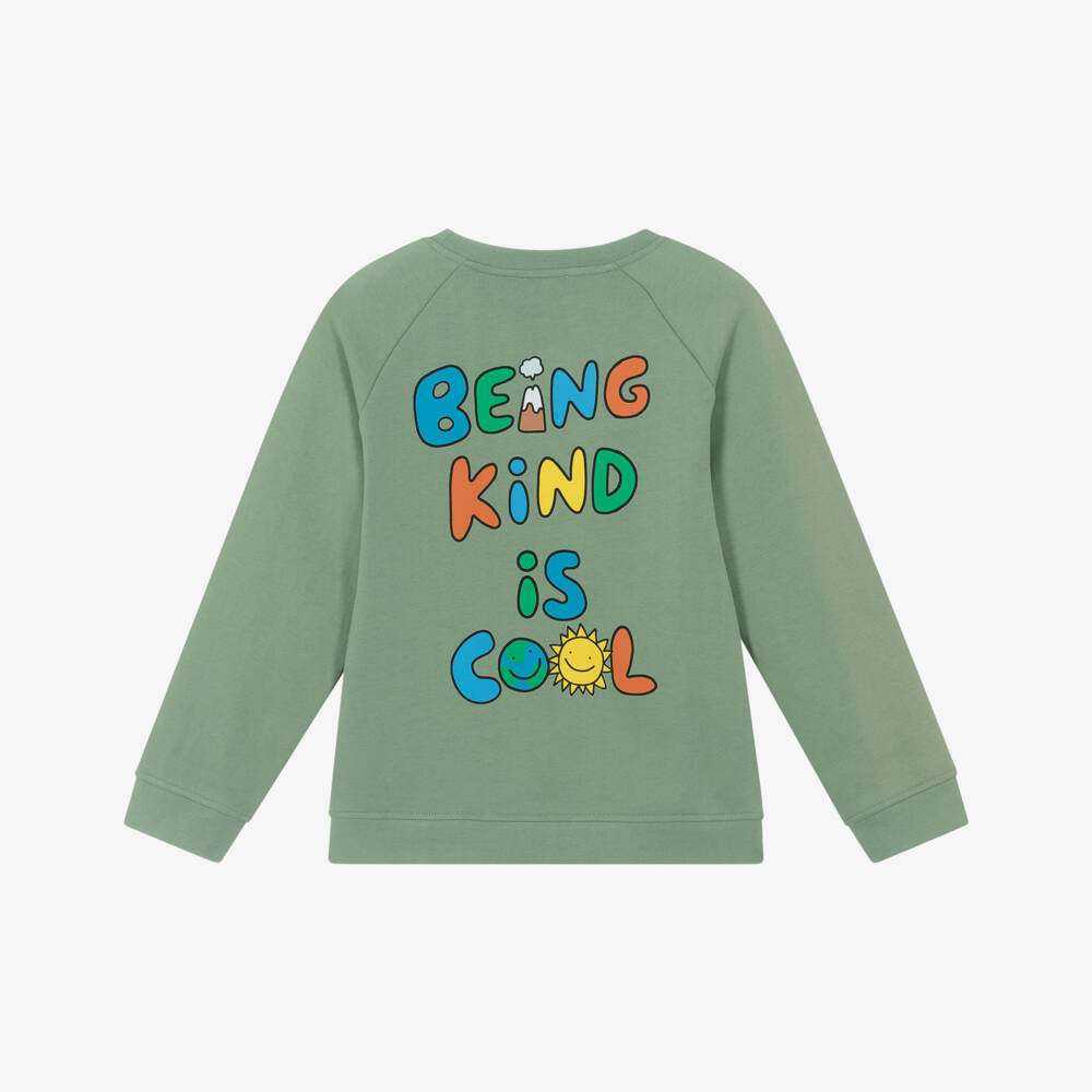 Stella McCartney Kids-Свитшот из хлопка зелёный для мальчиков | Childrensalon Outlet