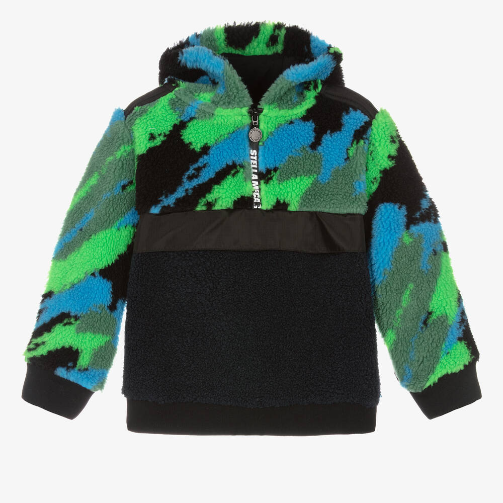 Stella McCartney Kids - Sweat capuche vert bleu garçon | Childrensalon