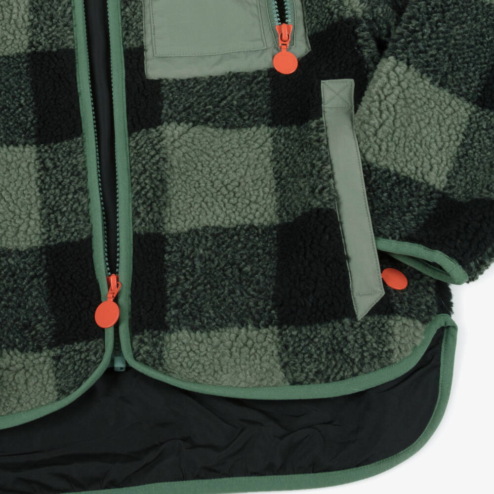 Stella McCartney Kids-Boys Green Check Fleece Jacket | Childrensalon Outlet