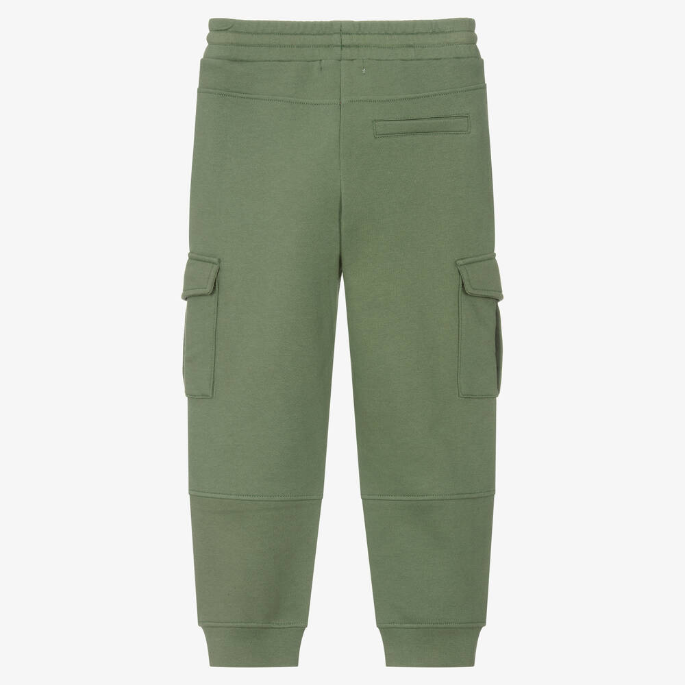 Stella McCartney Kids-Зеленые хлопковые джоггеры с карманами | Childrensalon Outlet