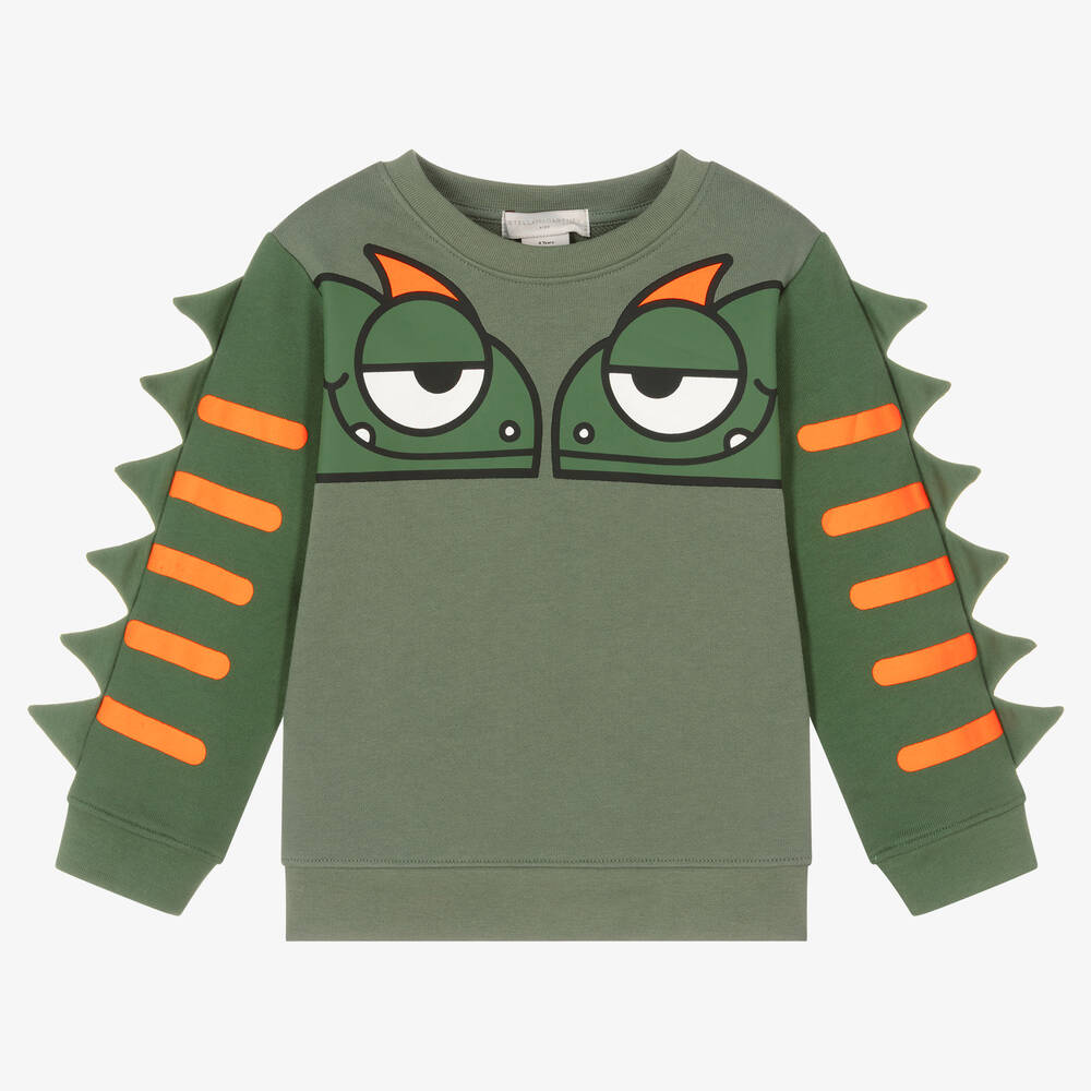 Stella McCartney Kids - Grünes Gecko-Baumwoll-Sweatshirt | Childrensalon