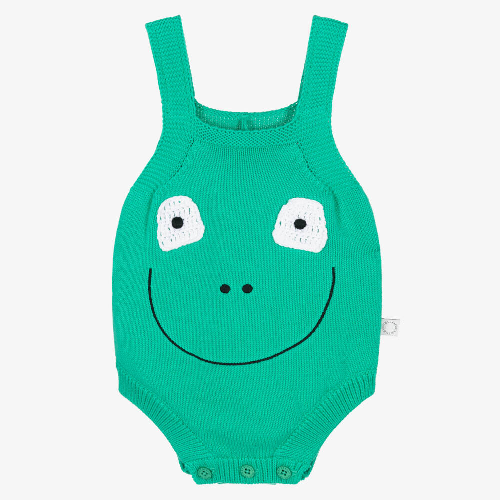 Stella McCartney Kids-Boys Green Cotton Knit Romper | Childrensalon Outlet