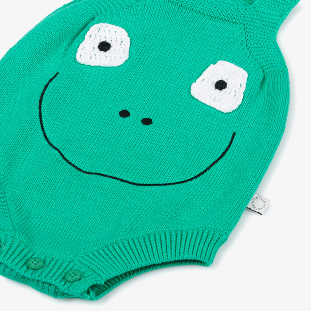 Stella McCartney Kids-Boys Green Cotton Knit Romper | Childrensalon Outlet
