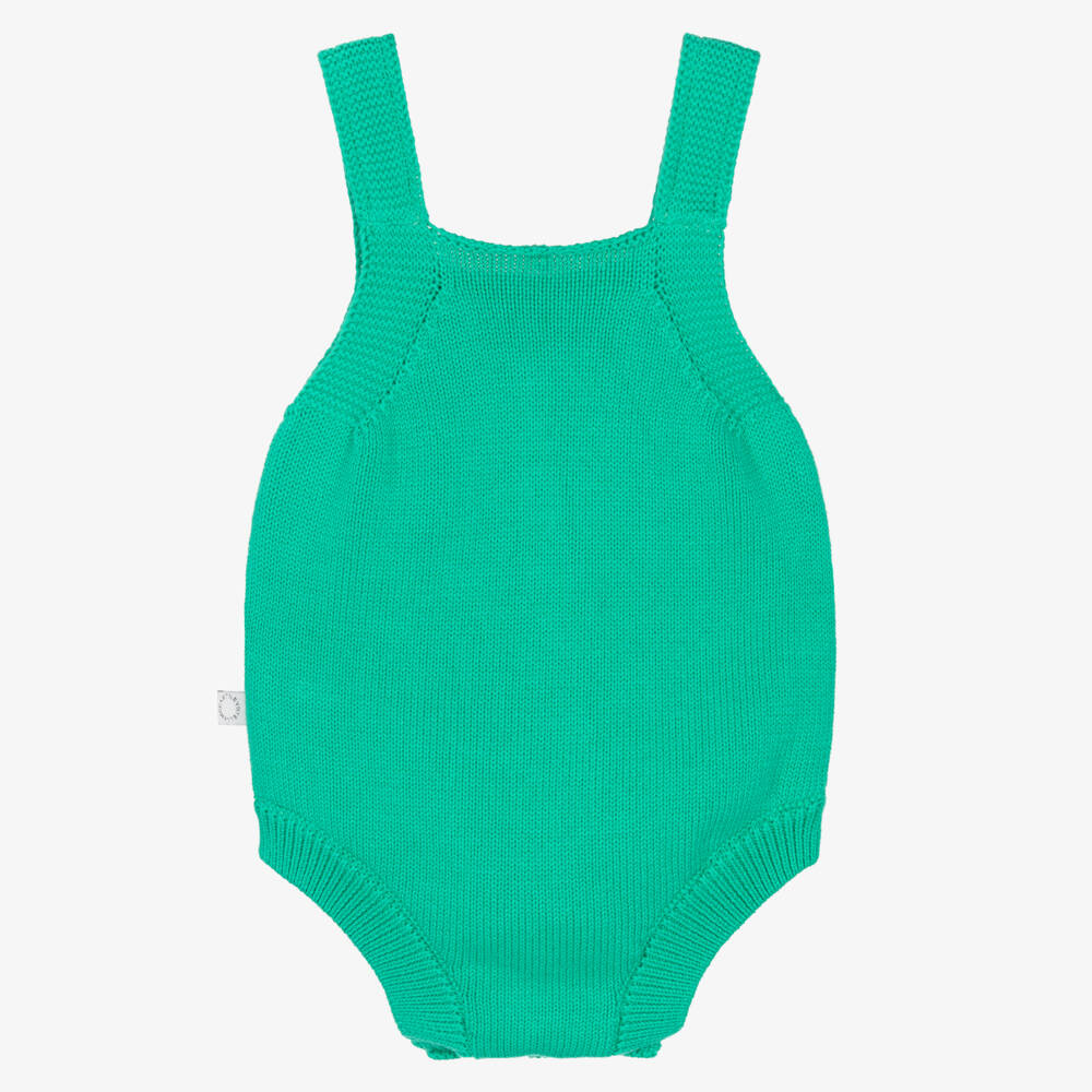 Stella McCartney Kids-Boys Green Cotton Knit Romper | Childrensalon Outlet