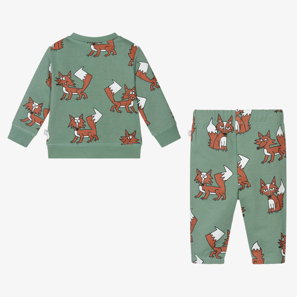 Stella McCartney Kids-Зеленый спортивный костюм из хлопка | Childrensalon Outlet