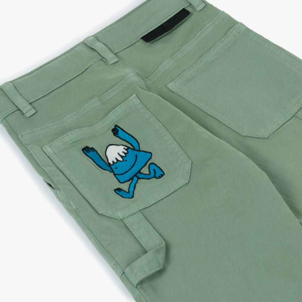 Stella McCartney Kids-Зеленые брюки из эластичного хлопка для мальчиков | Childrensalon Outlet