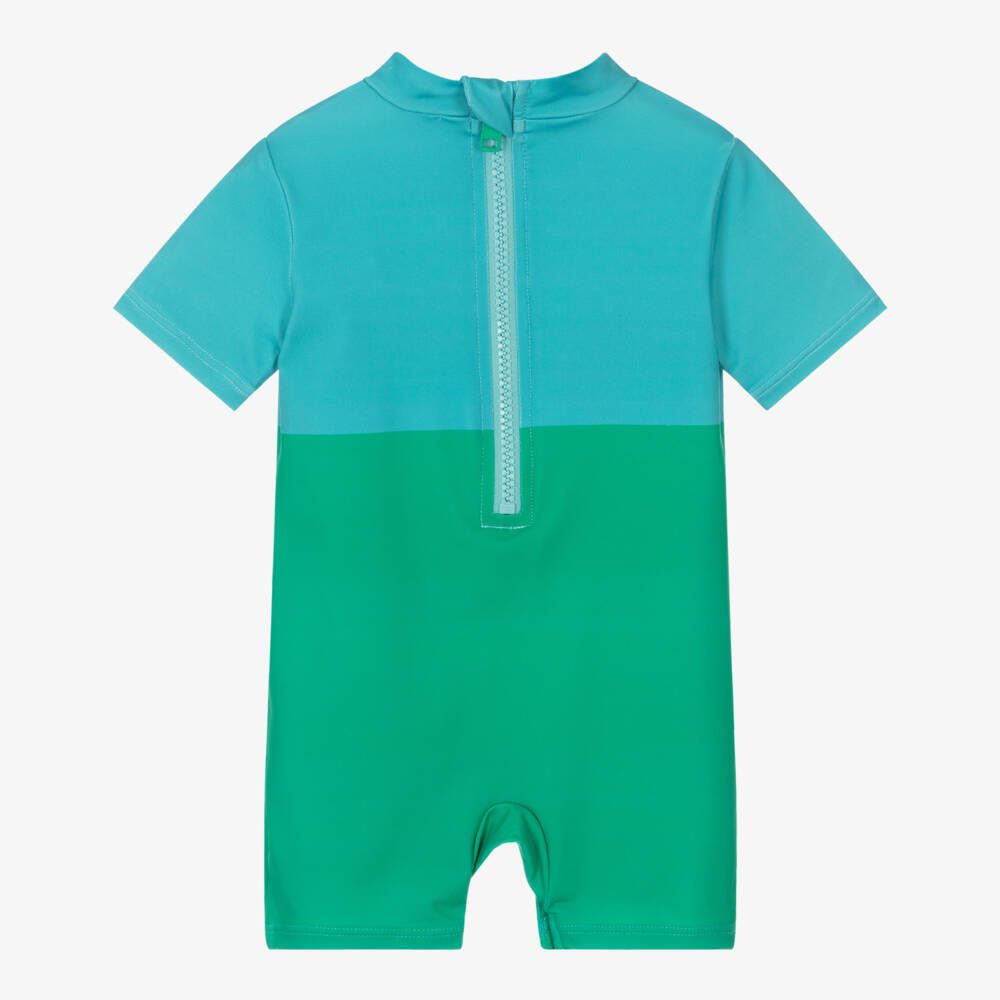 Stella McCartney Kids-بدلة واقية من الشمس للأولاد باللون الأخضر مع تصميم ضفدع | Childrensalon Outlet