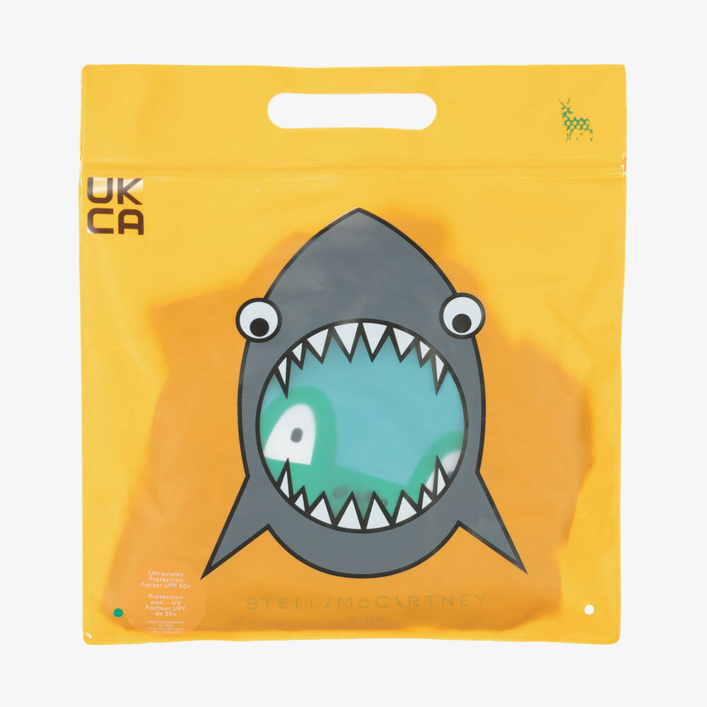 Stella McCartney Kids-بدلة واقية من الشمس للأولاد باللون الأخضر مع تصميم ضفدع | Childrensalon Outlet