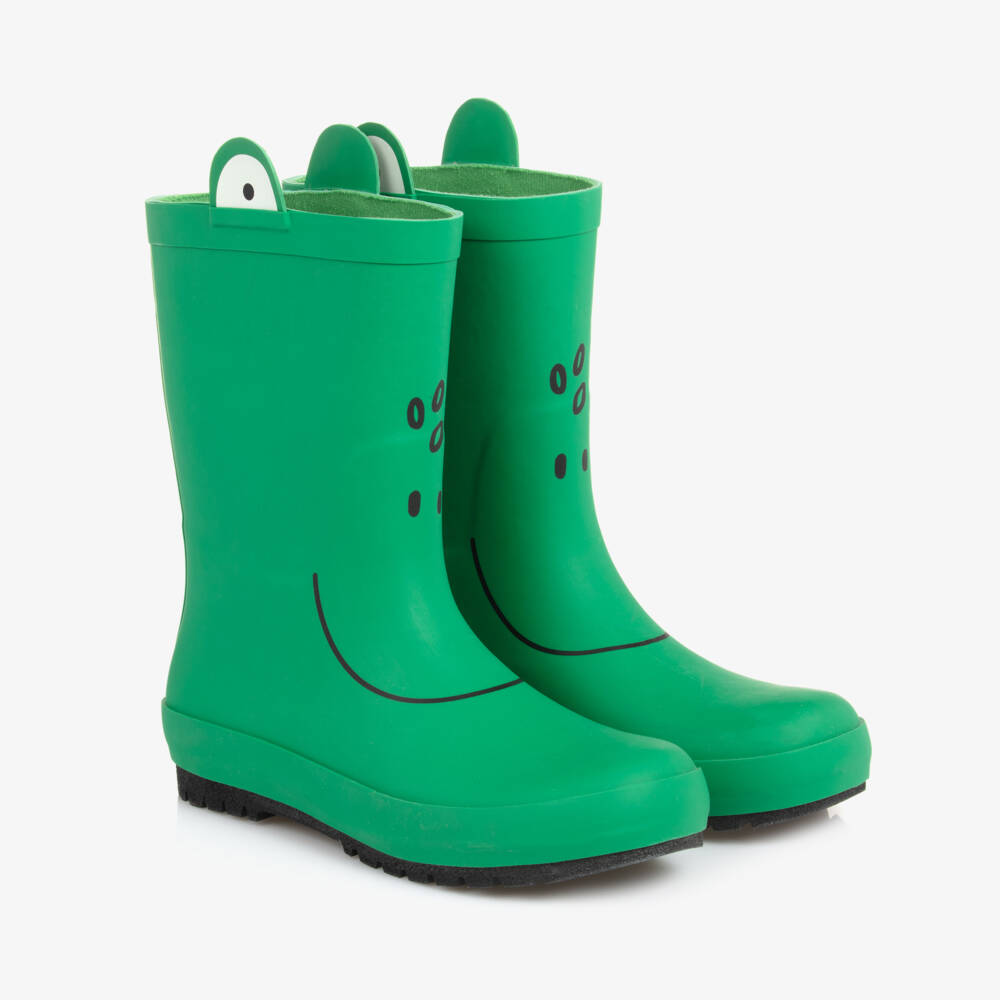 Stella McCartney Kids-Boys Green Frog Wellies | Childrensalon Outlet