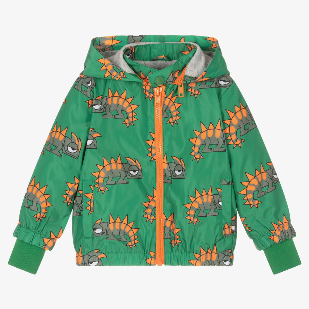 Stella McCartney Kids - Зеленая куртка с капюшоном и гекконами | Childrensalon