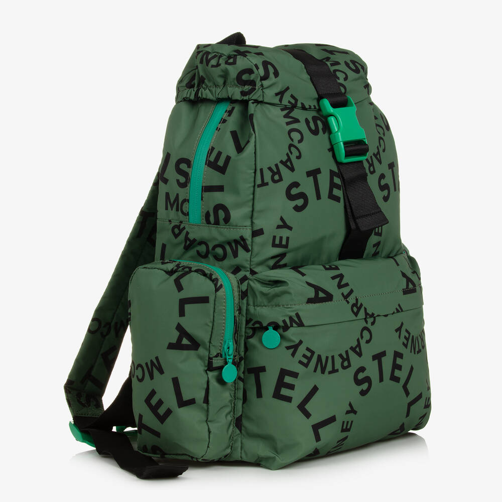 Stella McCartney Kids-Boys Green Graphic Backpack (45cm) | Childrensalon Outlet