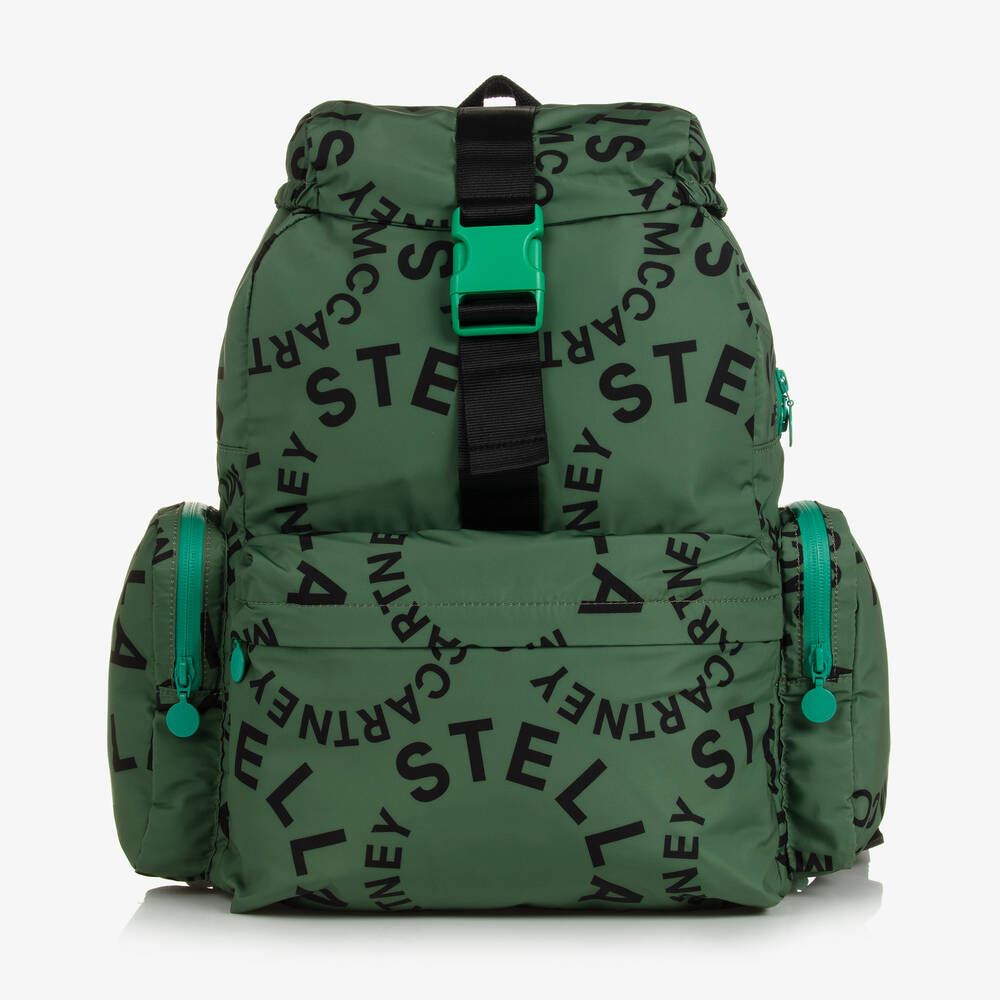 Stella McCartney Kids - Зеленый рюкзак с надписями для мальчиков (45см) | Childrensalon