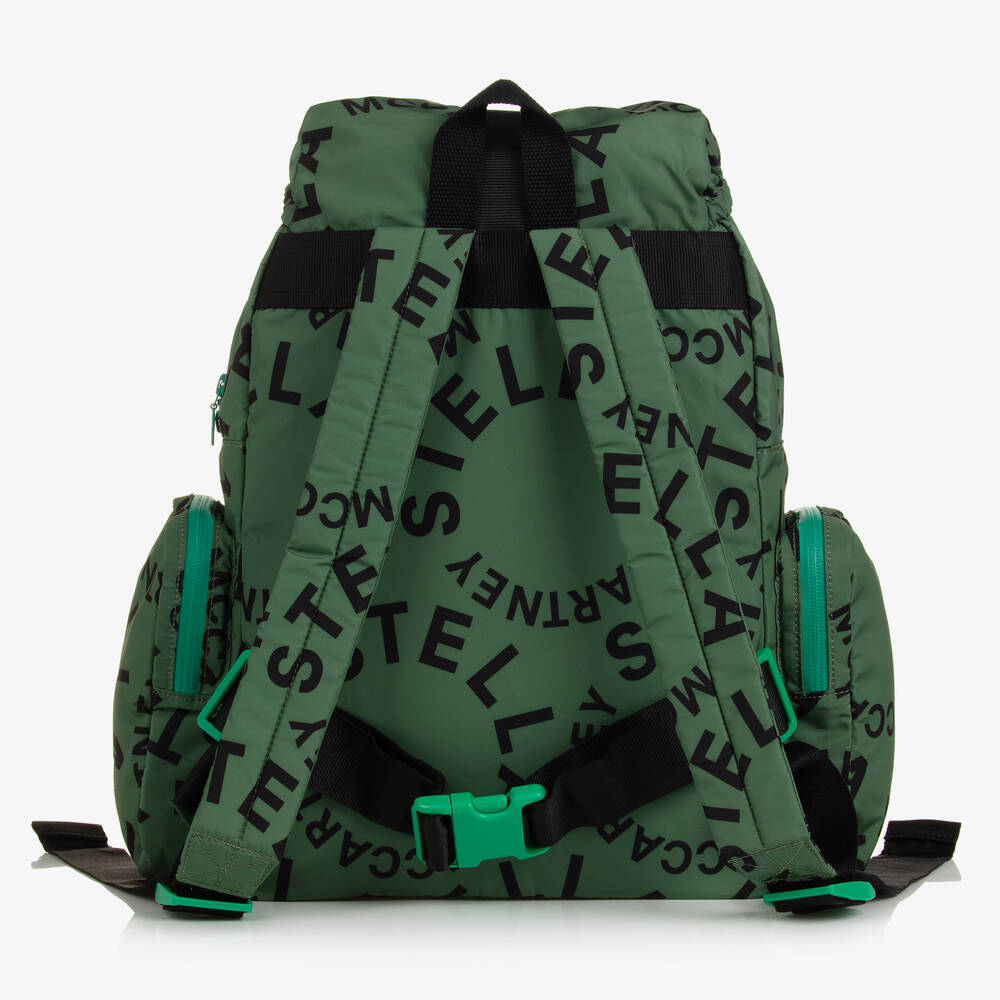 Stella McCartney Kids-Boys Green Graphic Backpack (45cm) | Childrensalon Outlet