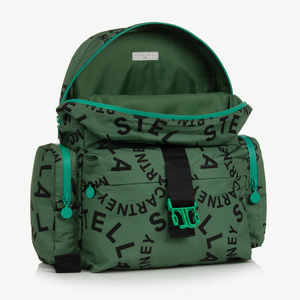 Stella McCartney Kids Boys Green Graphic Backpack 45cm Childrensalon Outlet