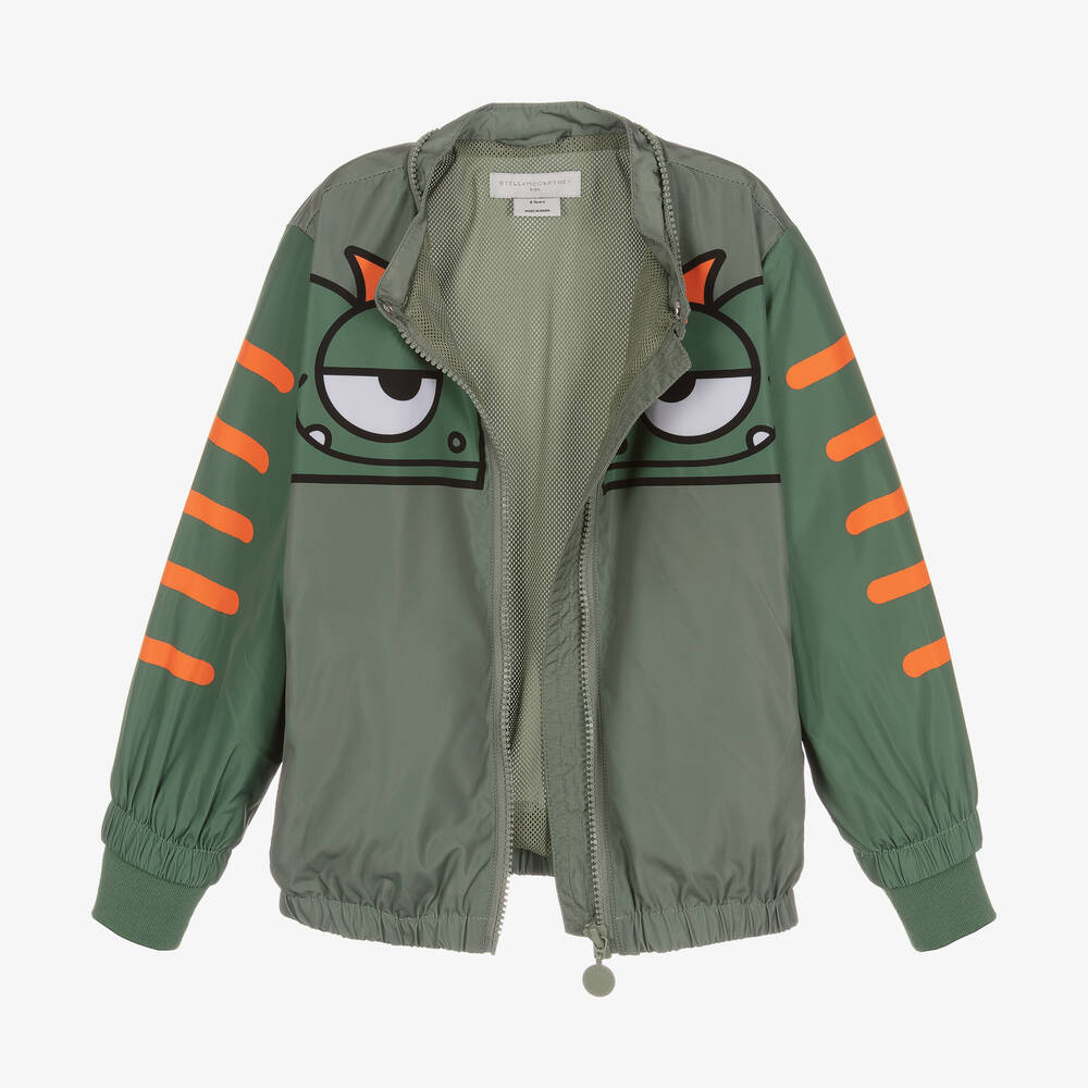 Stella McCartney Kids-Boys Green Hooded Gecko Jacket | Childrensalon Outlet