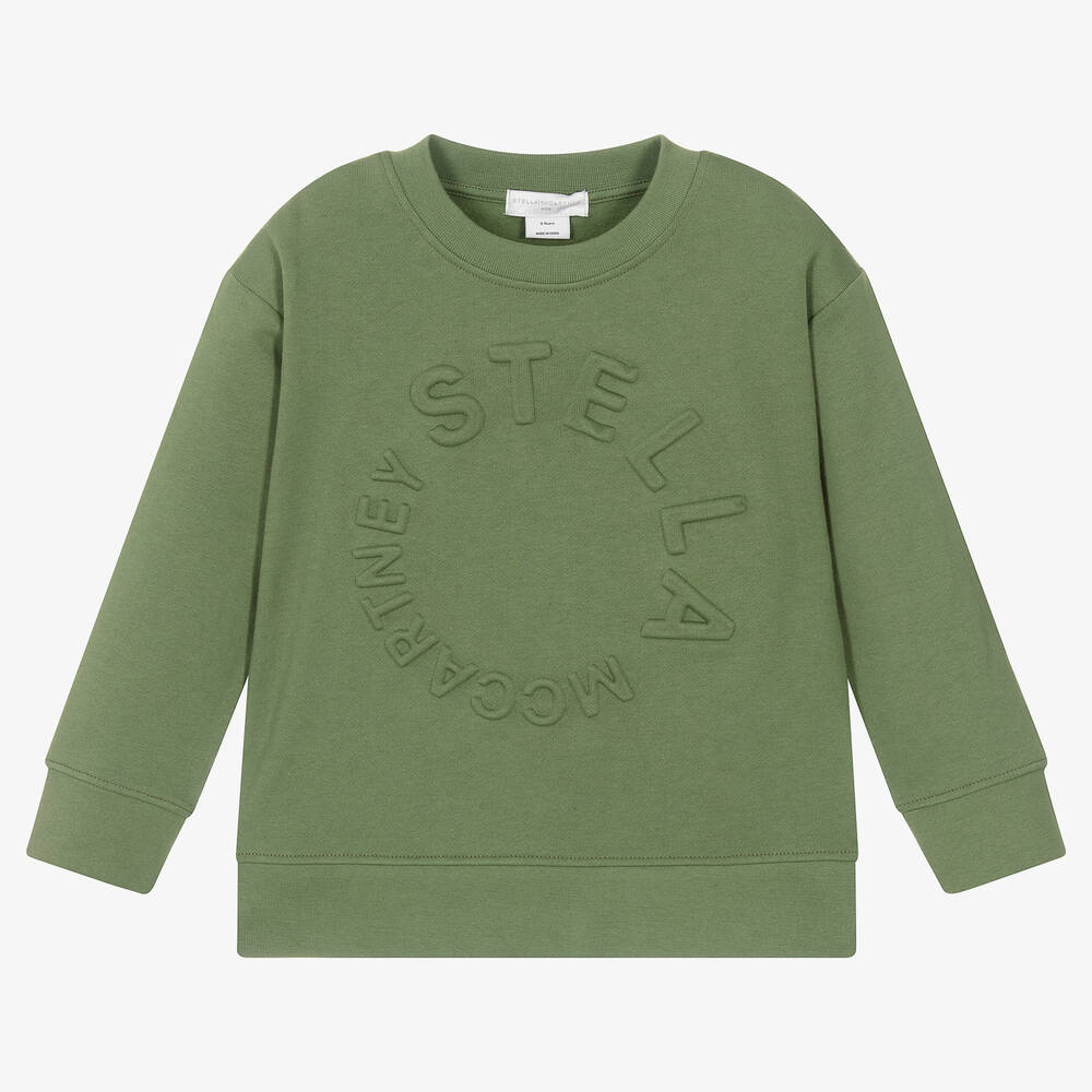 Stella McCartney Kids - سويتشيرت قطن عضوي لون أخضر للأولاد | Childrensalon