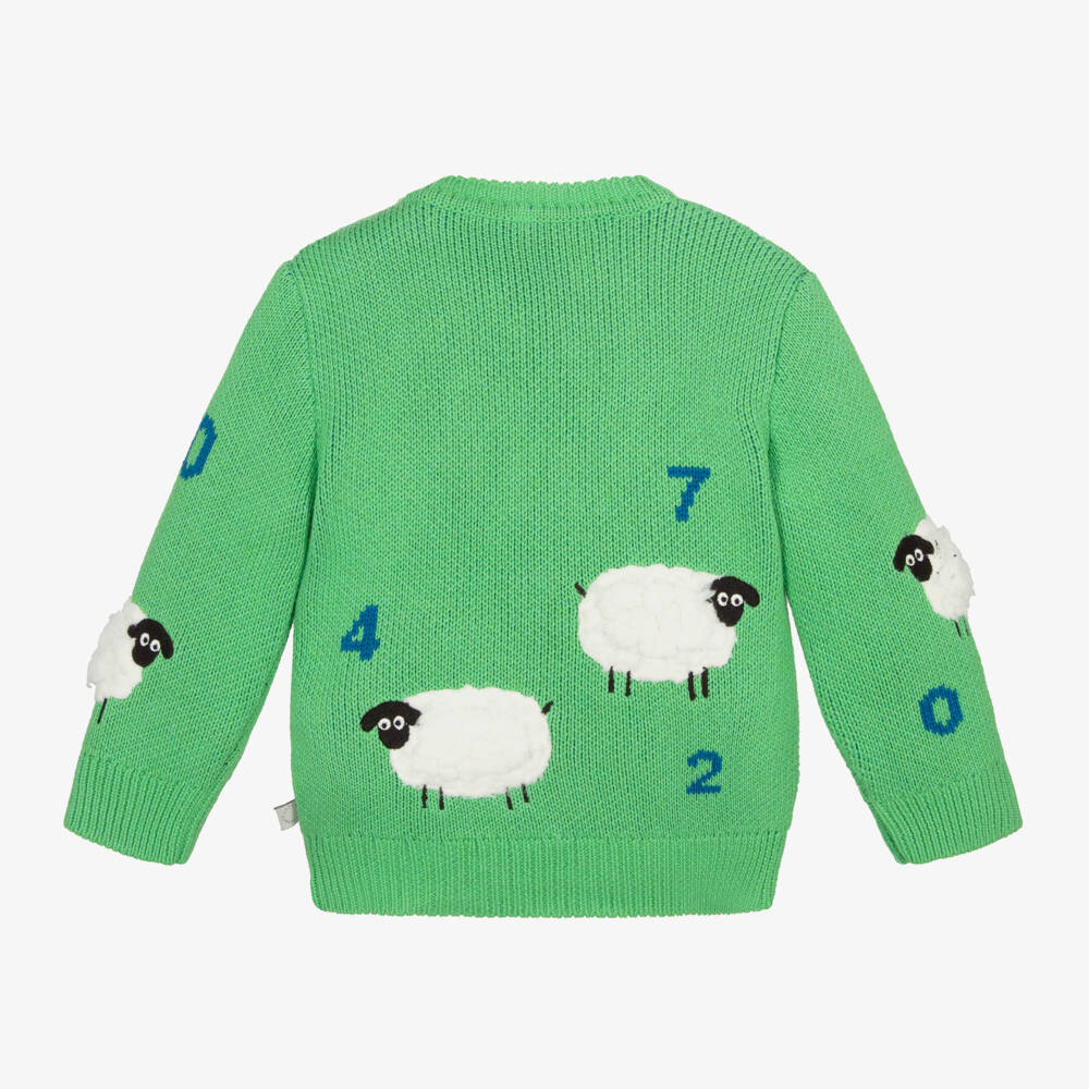 Stella McCartney Kids-Boys Green Sheep Knit Jumper | Childrensalon Outlet