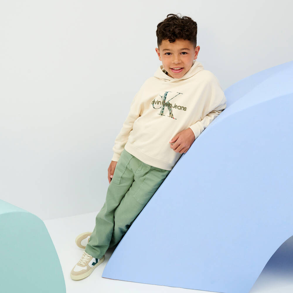 Stella McCartney Kids-Boys Green Stretch Cotton Trousers | Childrensalon Outlet