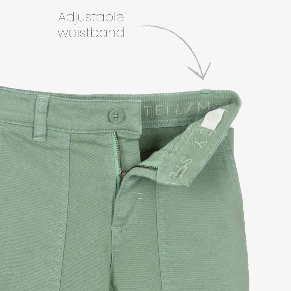 Stella McCartney Kids-Boys Green Stretch Cotton Trousers | Childrensalon Outlet