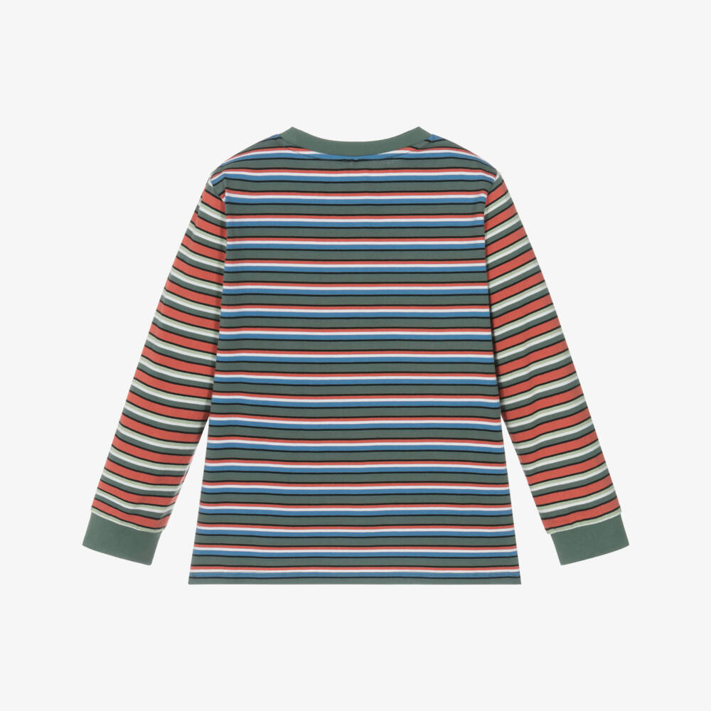 Stella McCartney Kids-Футболка из хлопка в зелёную полоску для мальчиков | Childrensalon Outlet