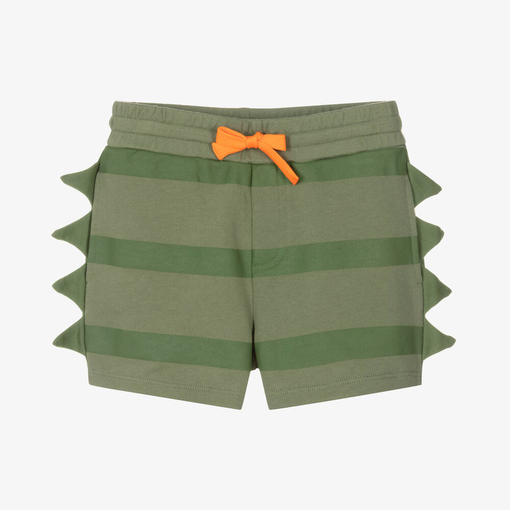 Stella McCartney Kids - Grün gestreifte Baumwollshorts | Childrensalon