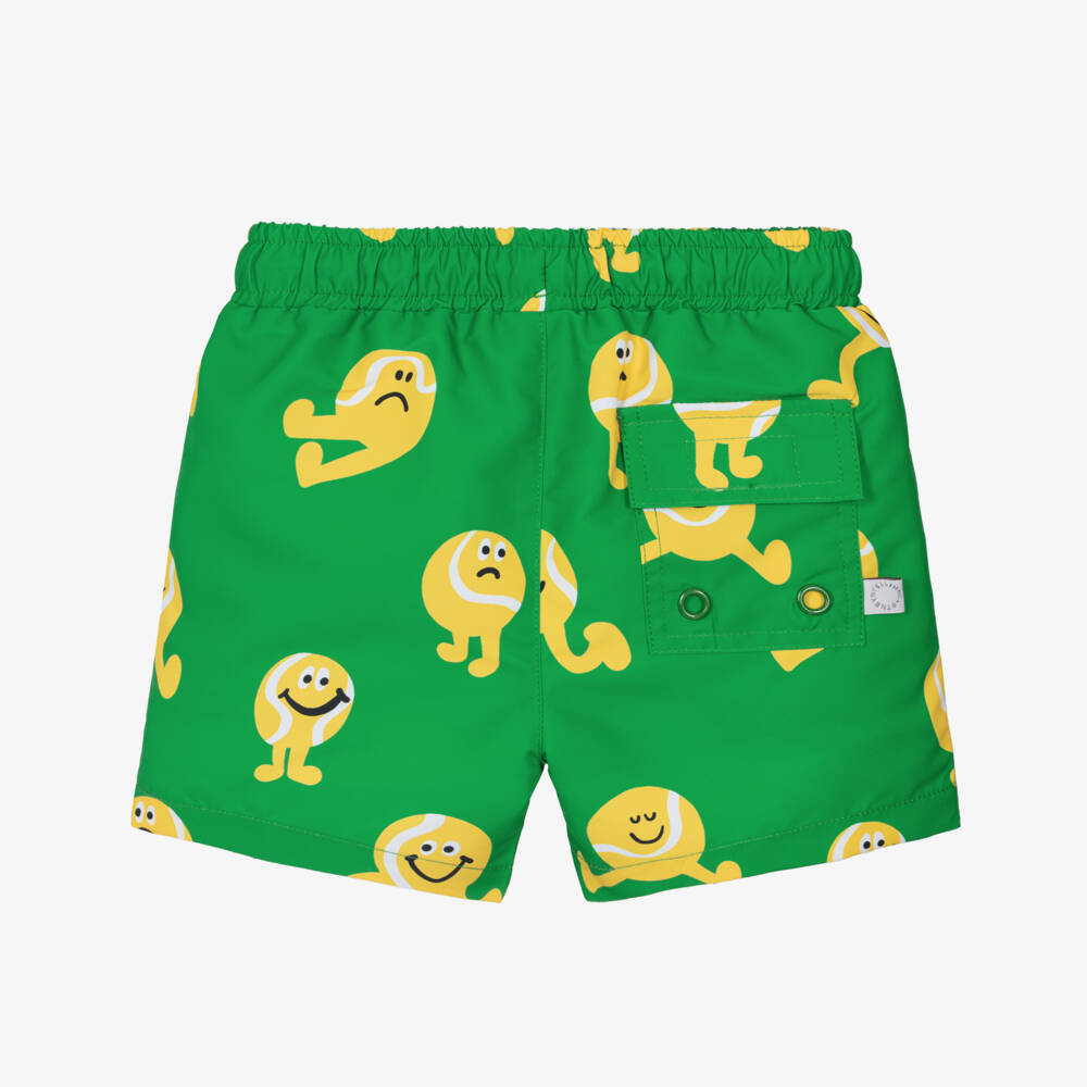 Stella McCartney Kids-Boys Green Tennis Ball Character Swim Shorts | Childrensalon Outlet