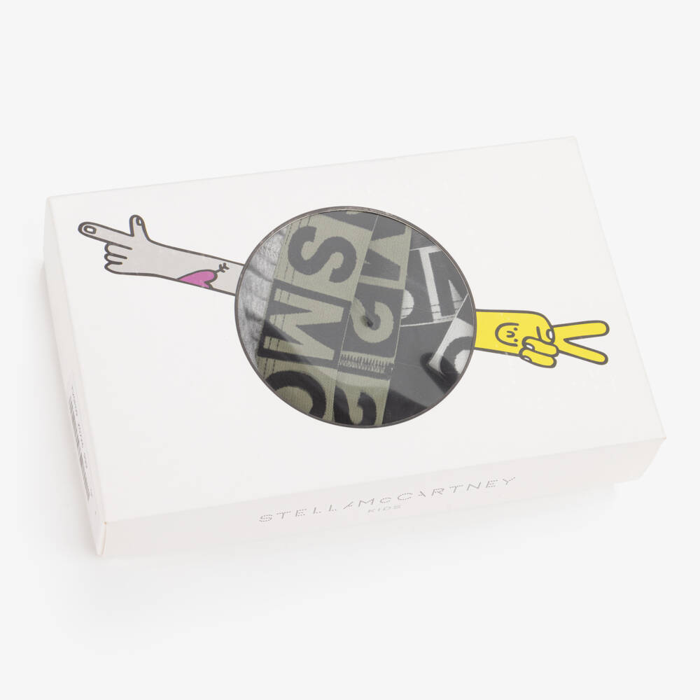 Stella McCartney Kids-Boys Grey & Black Logo Boxers Duo | Childrensalon Outlet