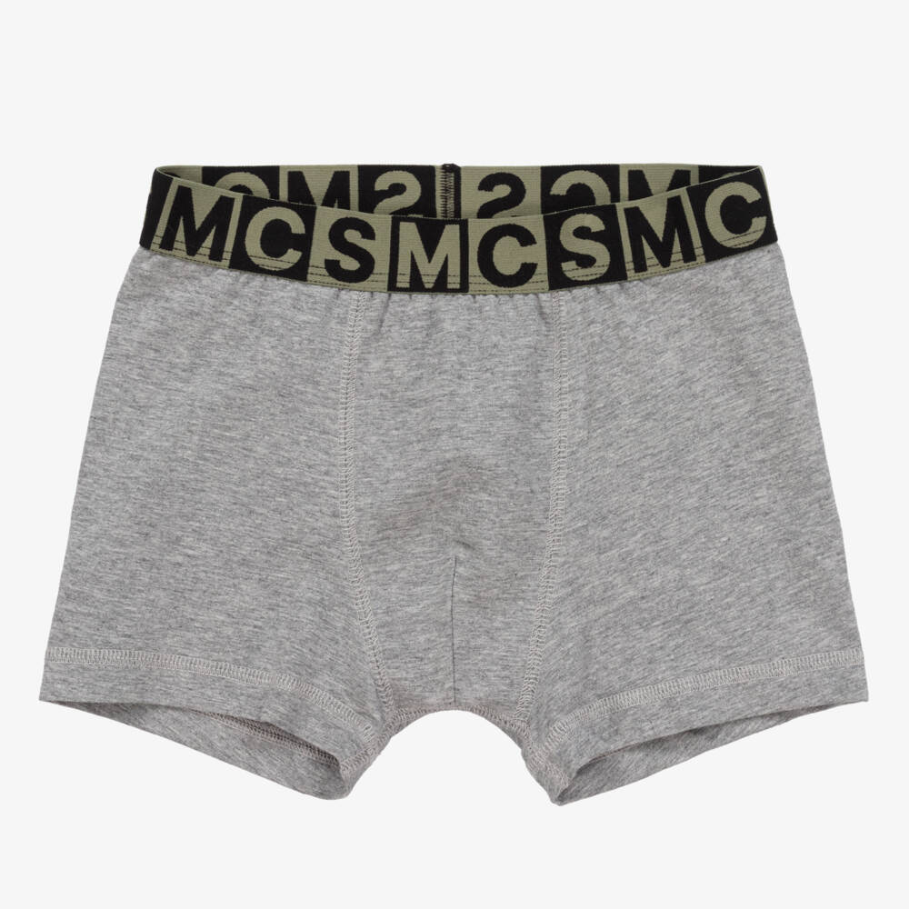 Stella McCartney Kids-Boys Grey & Black Logo Boxers Duo | Childrensalon Outlet