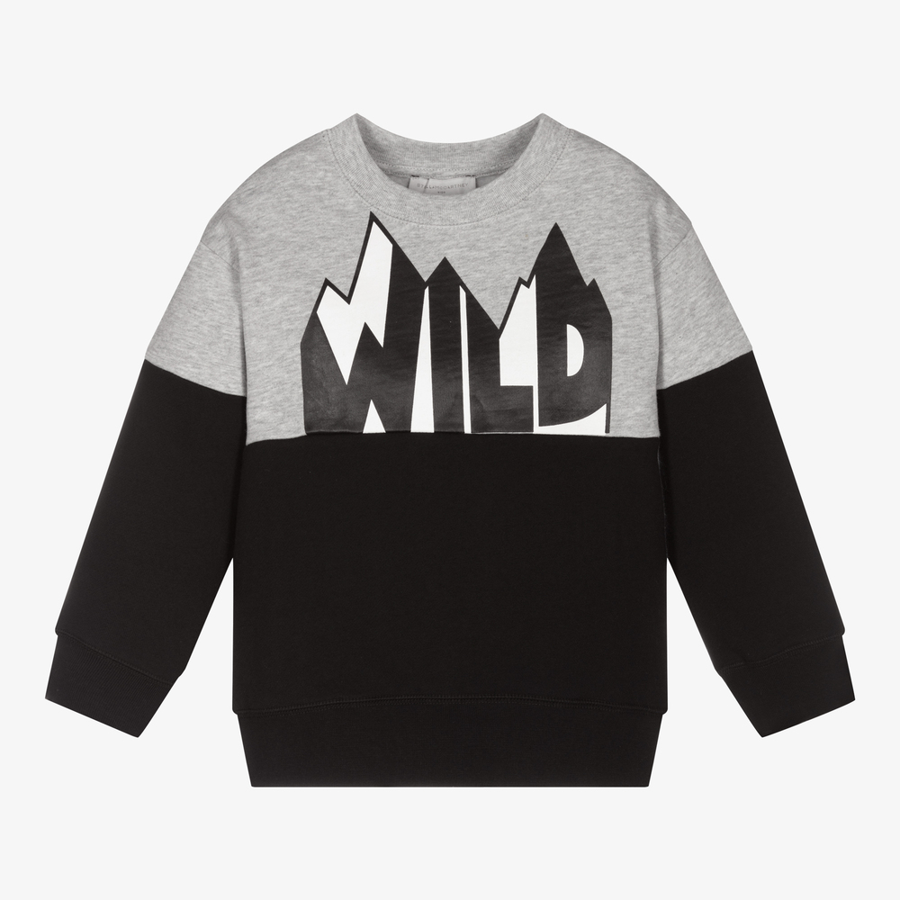 Stella McCartney Kids - Sweatshirt in Grau und Schwarz (J) | Childrensalon