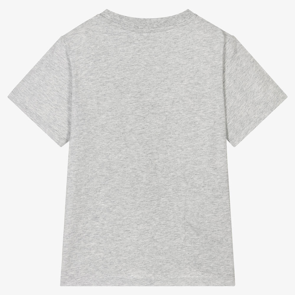 Stella McCartney Kids-Серая хлопковая футболка с медведем | Childrensalon Outlet