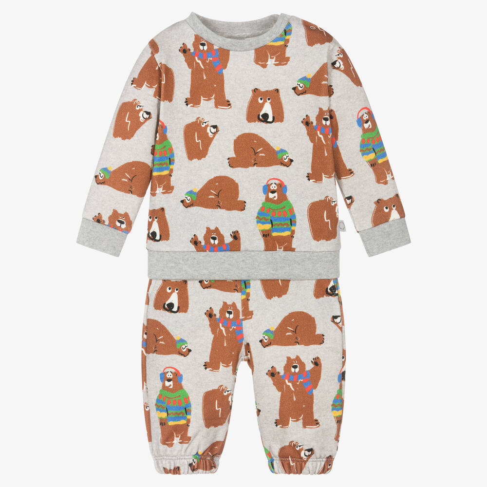 Stella McCartney Kids - Bären-Baumwoll-Trainingsanzug Grau | Childrensalon