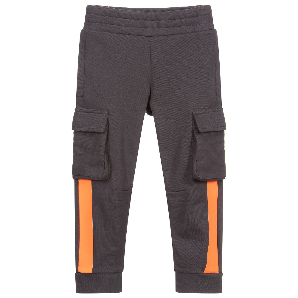 Stella McCartney Kids - Серые спортивные брюки из хлопка для мальчиков | Childrensalon