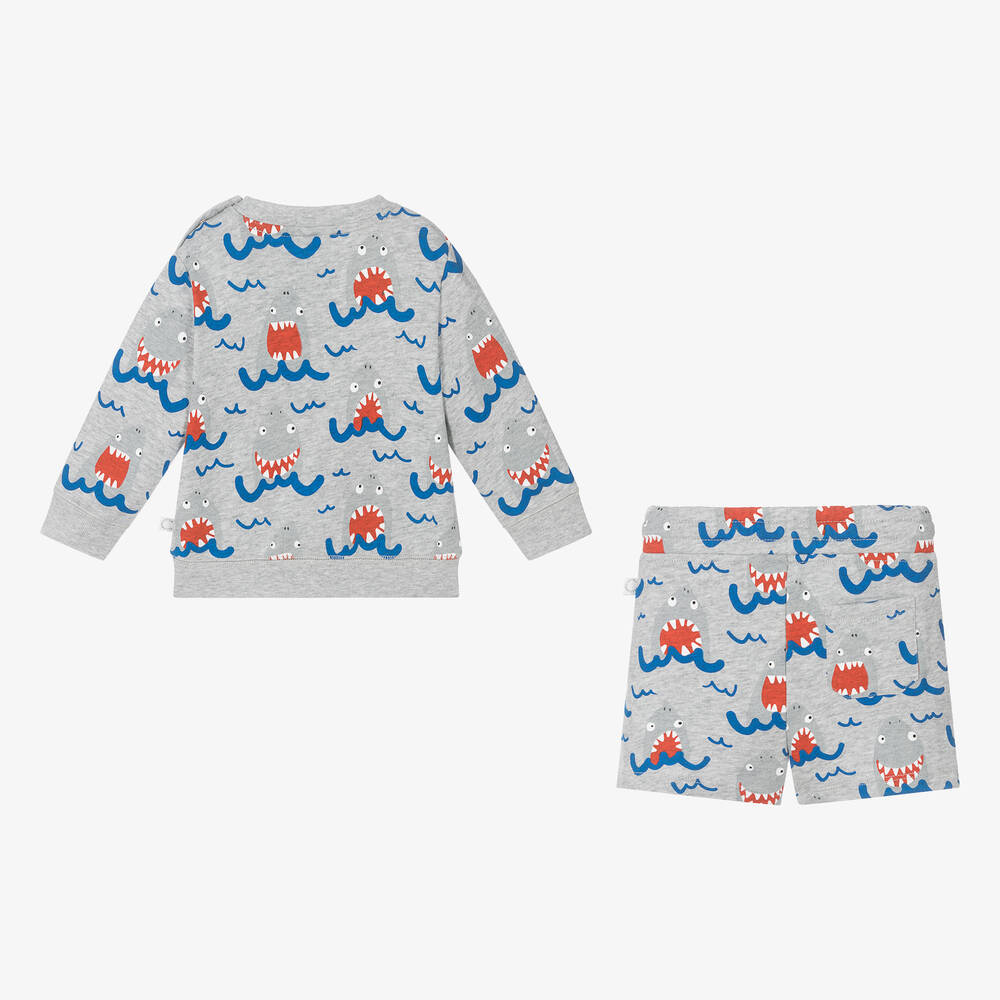 Stella McCartney Kids-بدلة رياضية أطفال ولادي قطن عضوي لون رمادي | Childrensalon Outlet