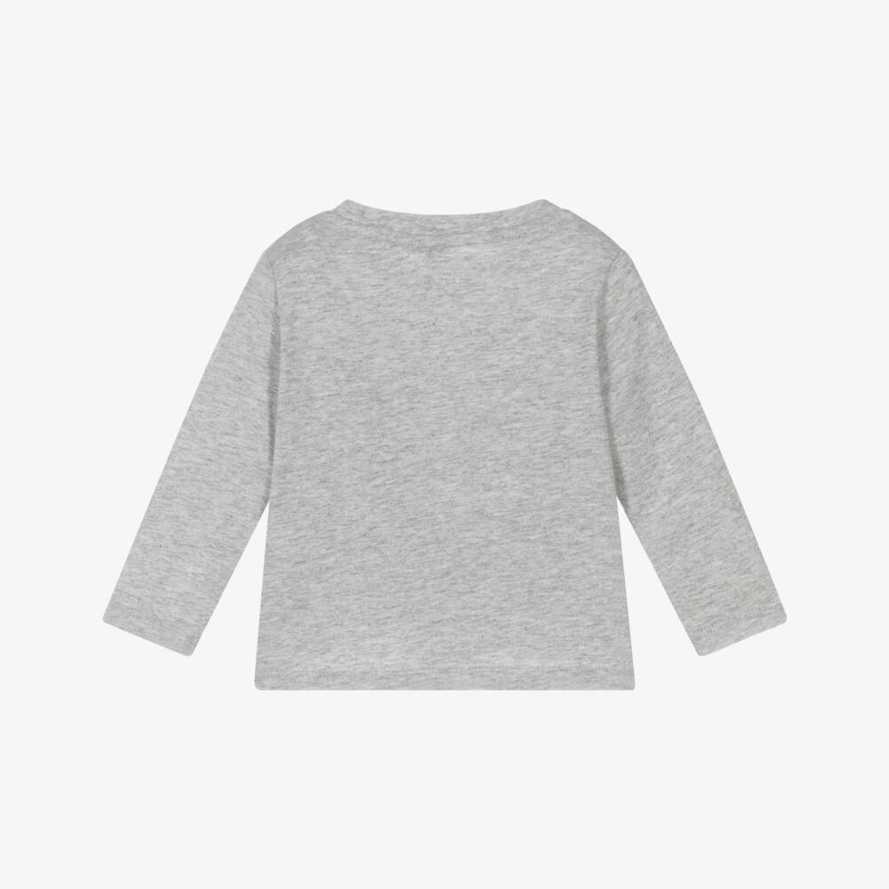 Stella McCartney Kids-تي شيرت قطن رمادي للأولاد بطبعة سنجاب | Childrensalon Outlet