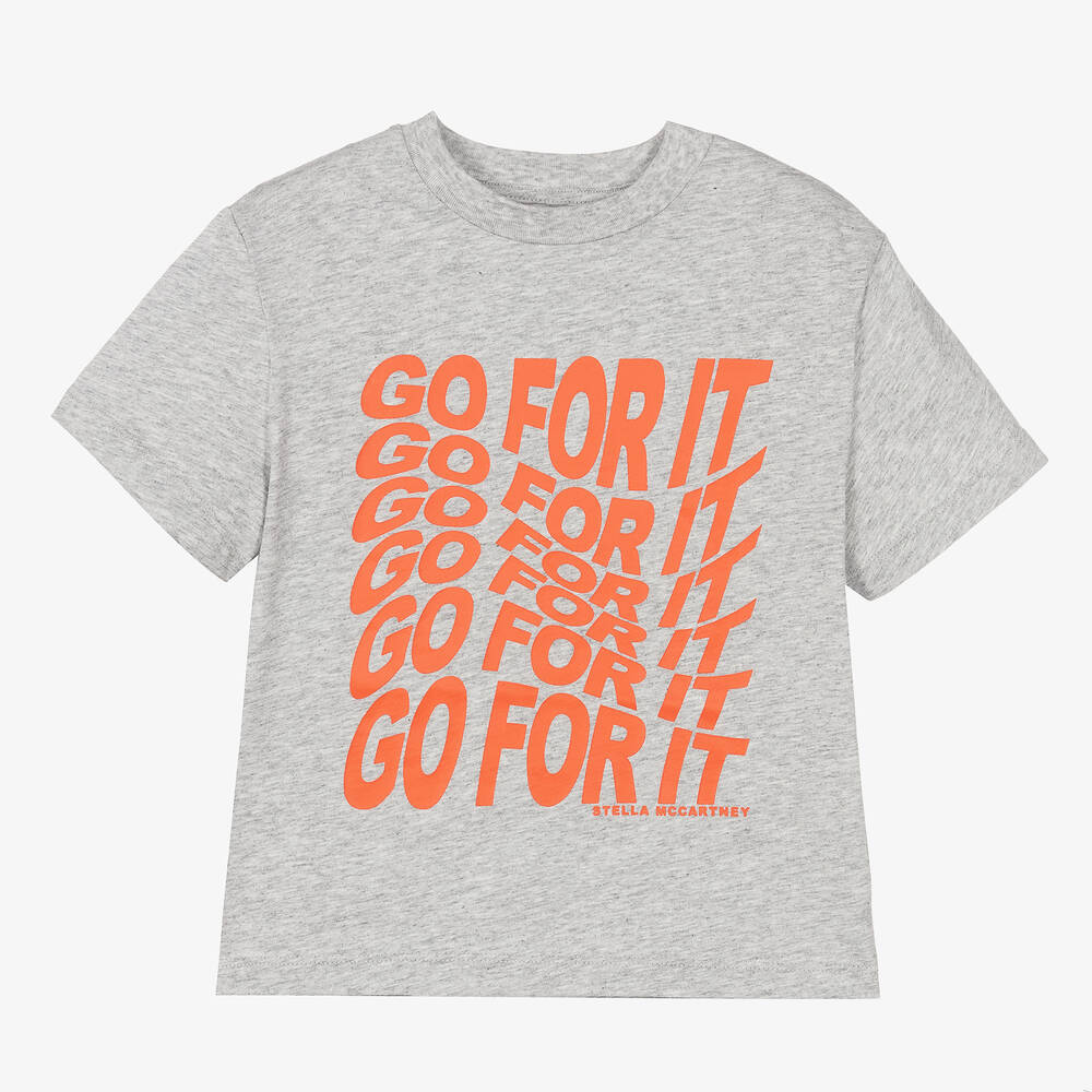 Stella McCartney Kids-Boys Grey Cotton T-Shirt | Childrensalon Outlet