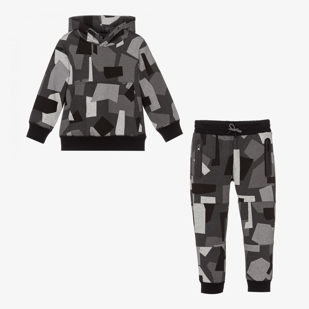Stella McCartney Kids-Boys Grey Cotton Tracksuit | Childrensalon Outlet