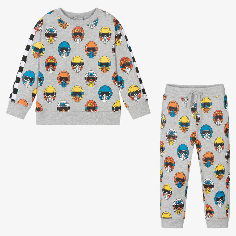Stella McCartney Kids-تراكسوت قطن عضوي لون رمادي للأولاد | Childrensalon Outlet