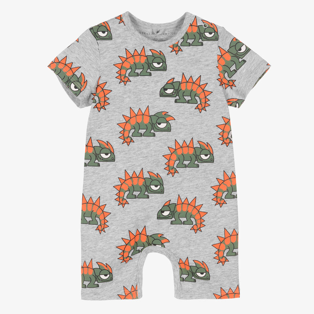 Stella McCartney Kids - Barboteuse grise à imprimé gecko | Childrensalon