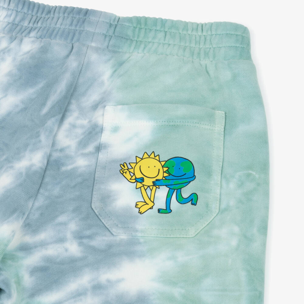 Stella McCartney Kids-Boys Grey & Green Tie-Dye Cotton Earth & Friends Joggers | Childrensalon Outlet