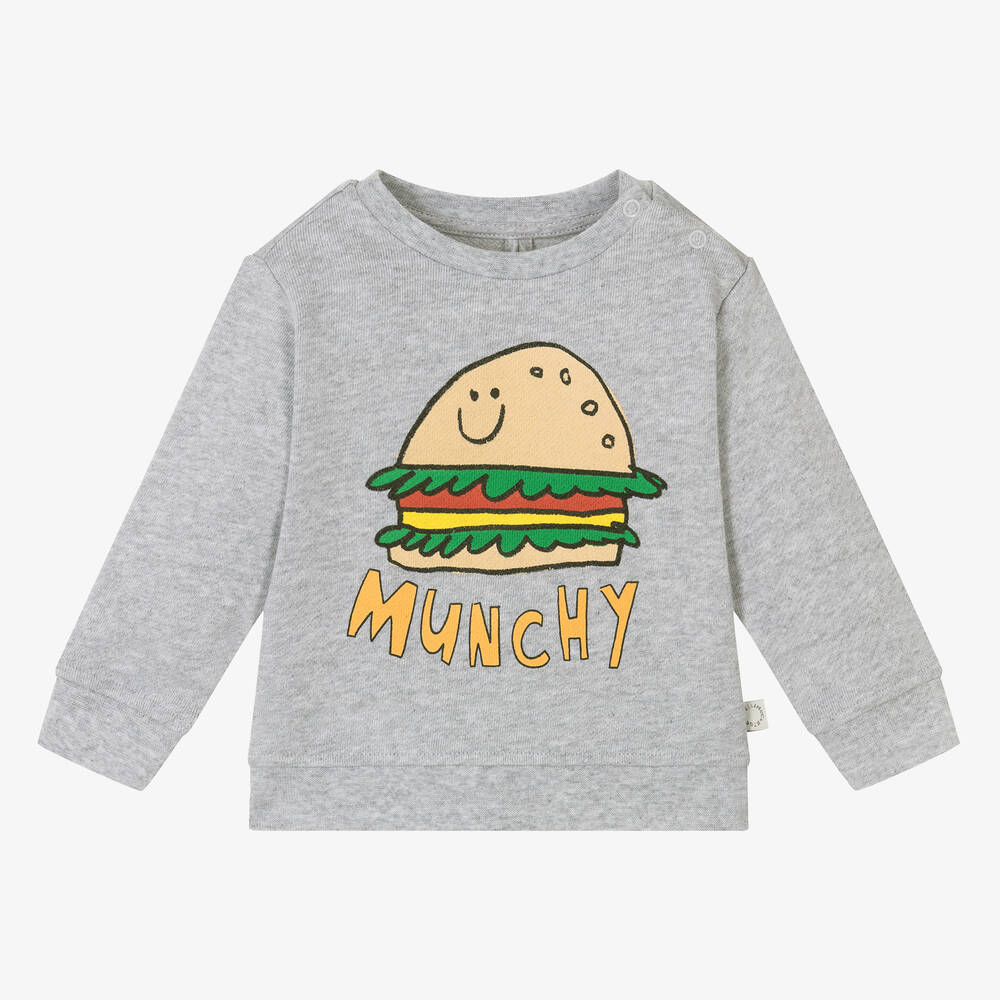 Stella McCartney Kids-Boys Grey Marl Organic Cotton Sandwich Sweatshirt | Childrensalon Outlet